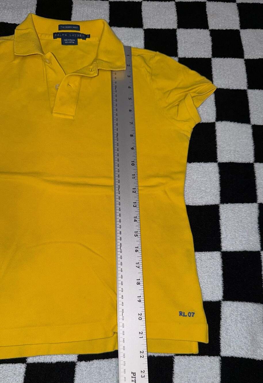 Ralph Lauren The Skinny Polo Yellow Short Sleeve Polo Shirt Women's Medium - Picture 5 of 7